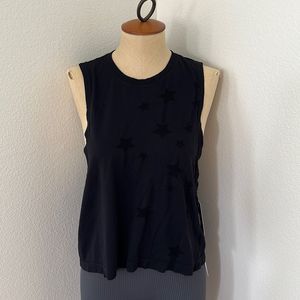 Spiritual Gangster Varsity Supernova Stars Tank Black Size XS/S